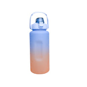 Motivational Sipper Water Bottle with Time & Level Marker, Blue Orange, 2 Liter