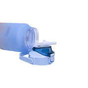 Motivational Sipper Water Bottle with Time & Level Marker, Blue Orange, 2 Liter