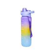 Motivational Sipper Travel Water Bottle, Purple-Yellow-Blue, 1 Liter