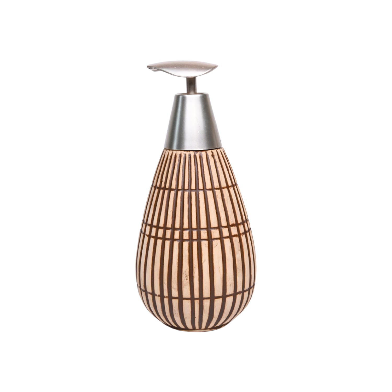 Light Brown Ceramic Pear Shape Soap Dispenser - 350mL
