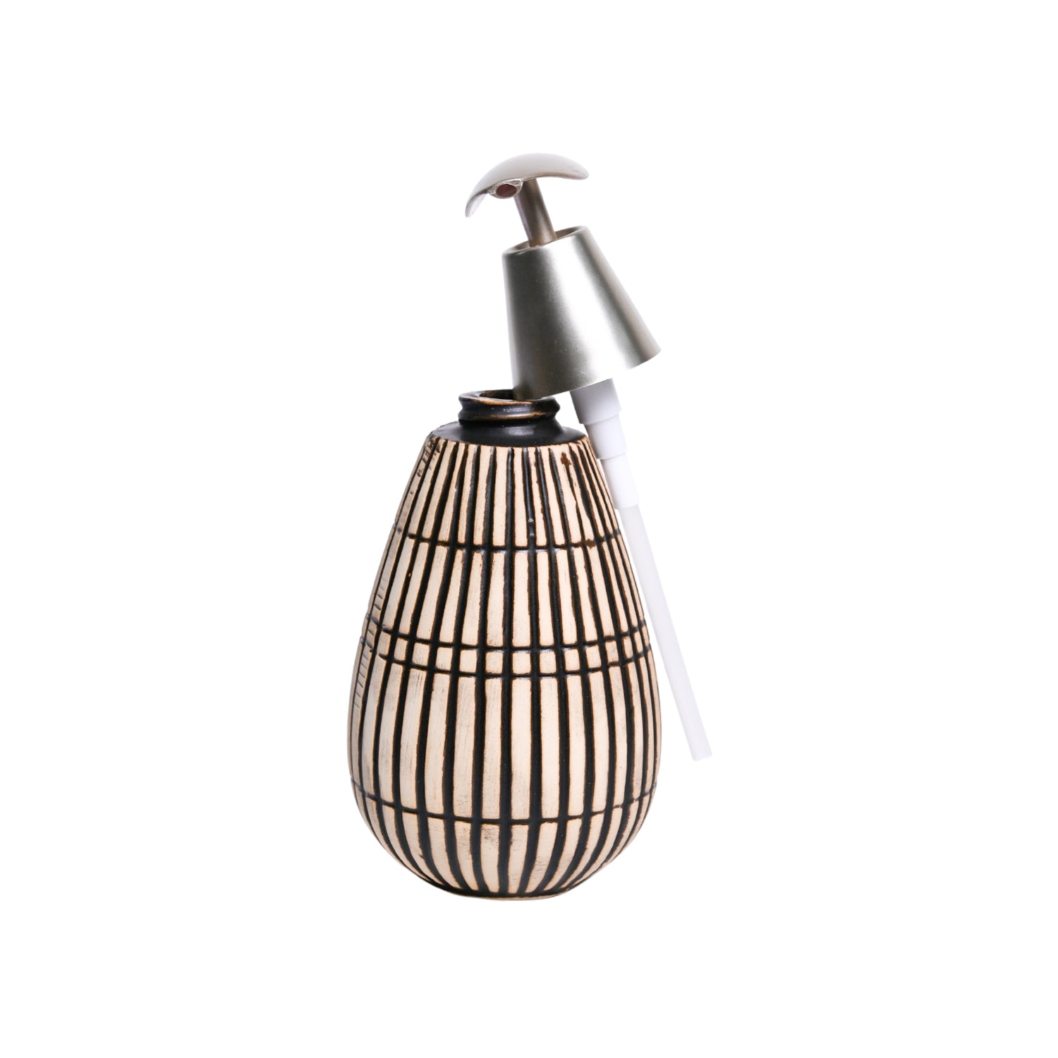 Silver Ceramic Pear Shape Soap Dispenser - 350mL