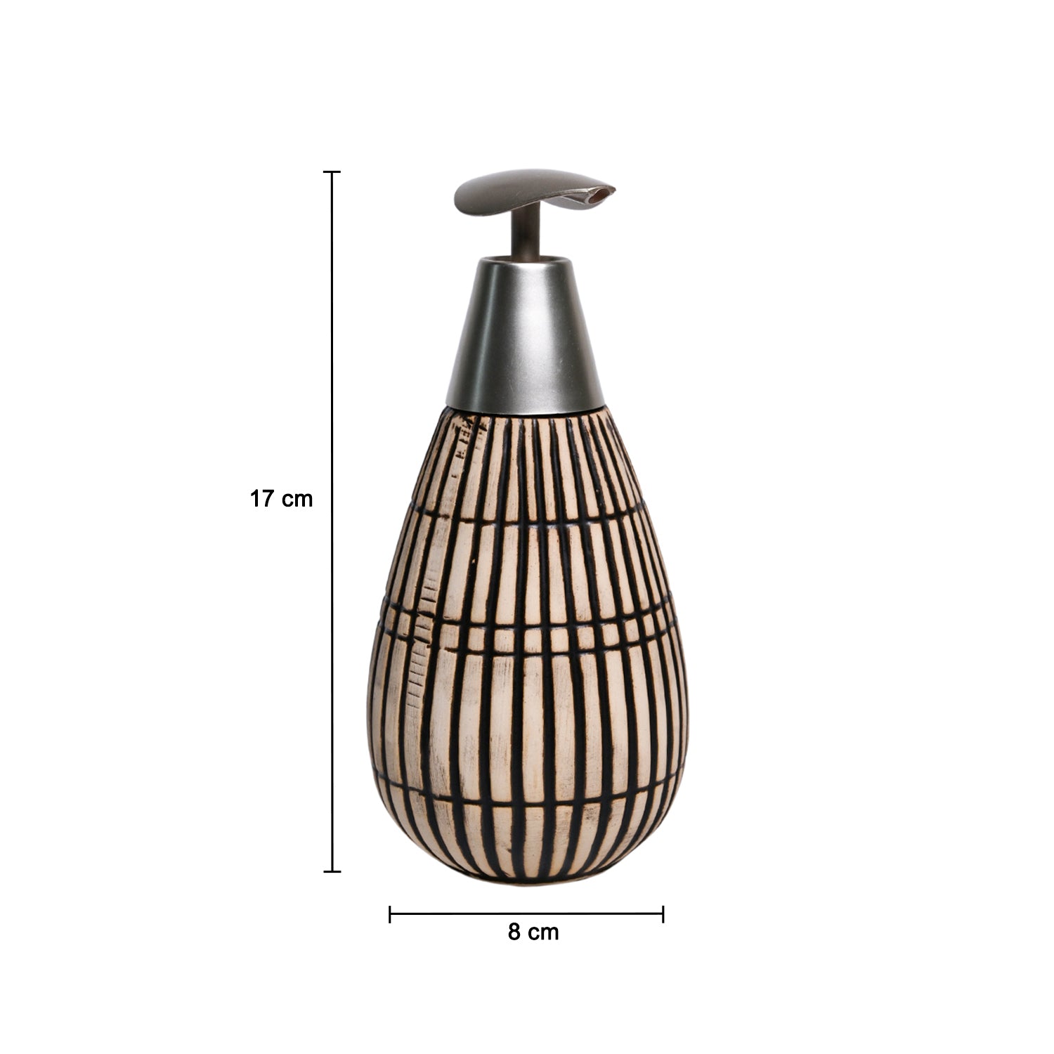 Silver Ceramic Pear Shape Soap Dispenser - 350mL