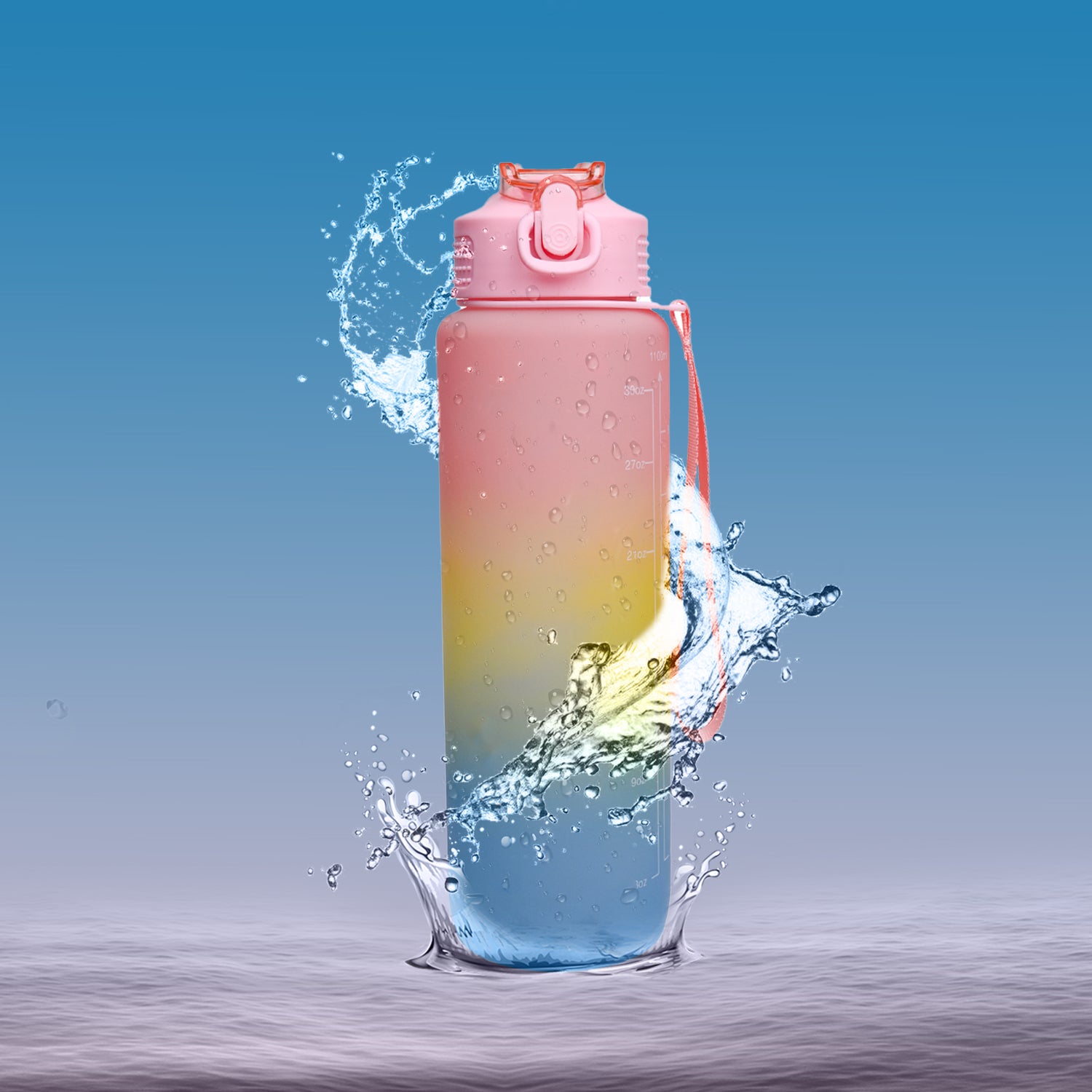 Sipper Travel Water Bottle, Multi, 1 Liter