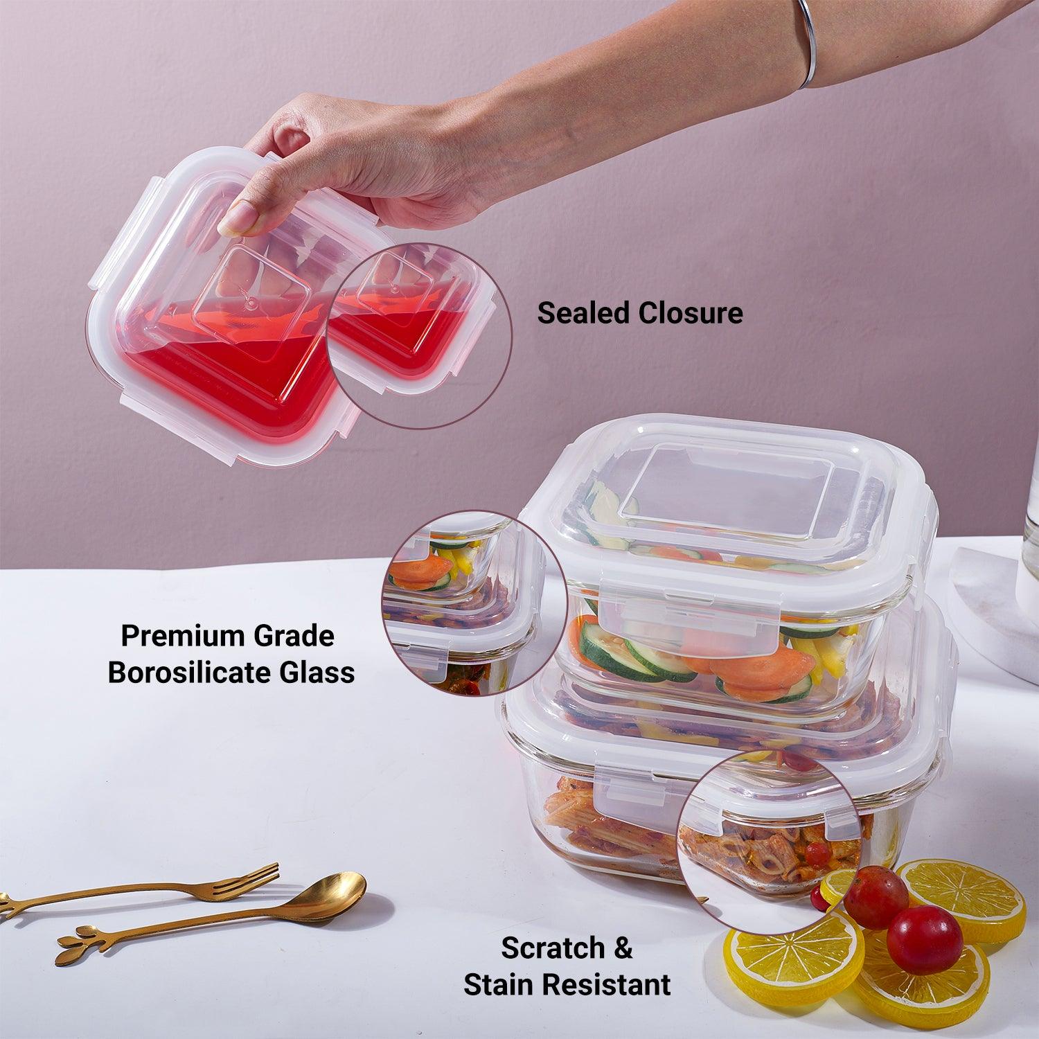 Borosilicate Food Containers (Pack of 3 - 320ml, 800ml & 1200ml)
