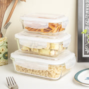 Borosilicate Food Containers (Pack of 3 - 370ml, 640ml & 1040ml)