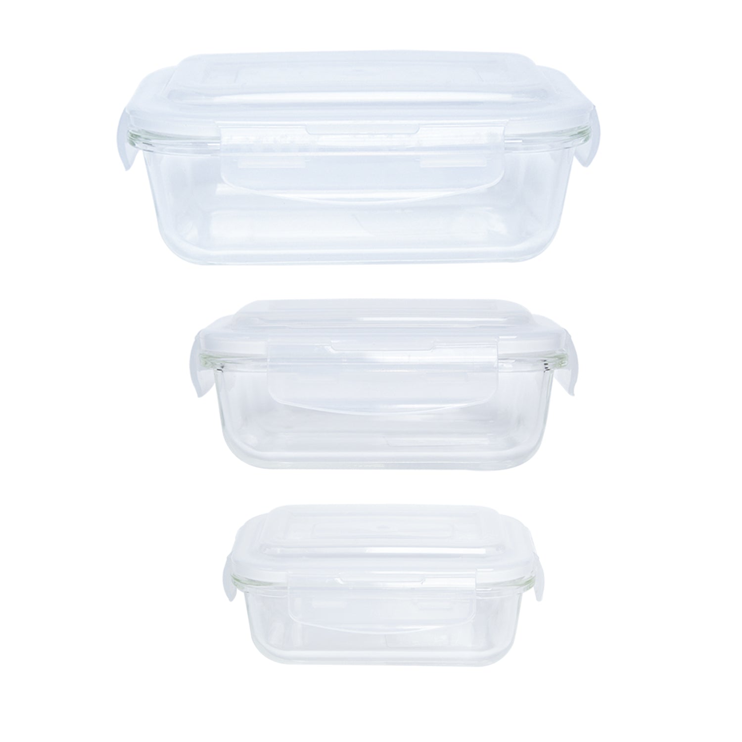 Borosilicate Food Containers (Pack of 3 - 370ml, 640ml & 1040ml)