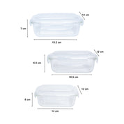Borosilicate Food Containers (Pack of 3 - 370ml, 640ml & 1040ml)