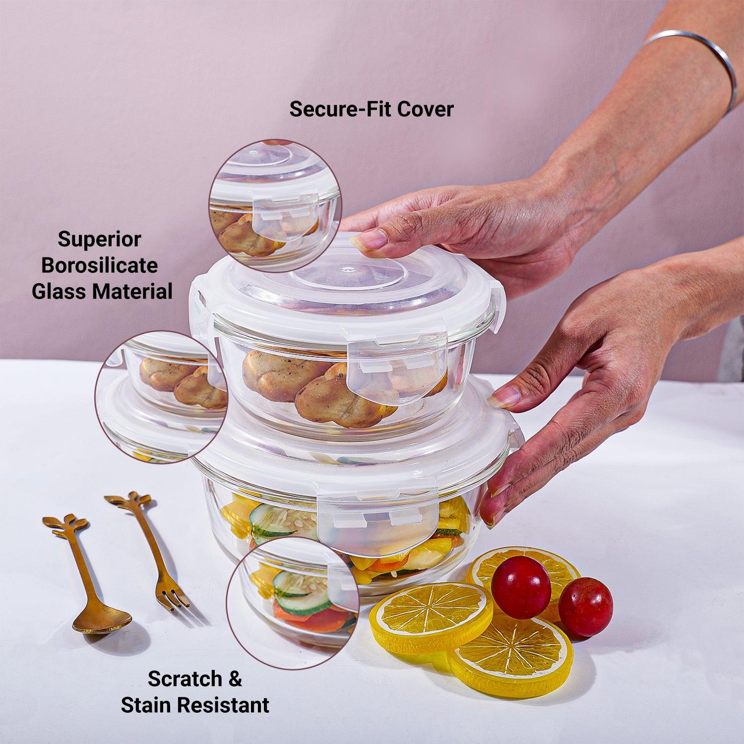 Borosilicate Food Containers (Pack of 2 - 400ml & 620ml)