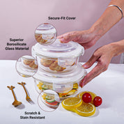 Borosilicate Food Containers (Pack of 2 - 400ml & 620ml)
