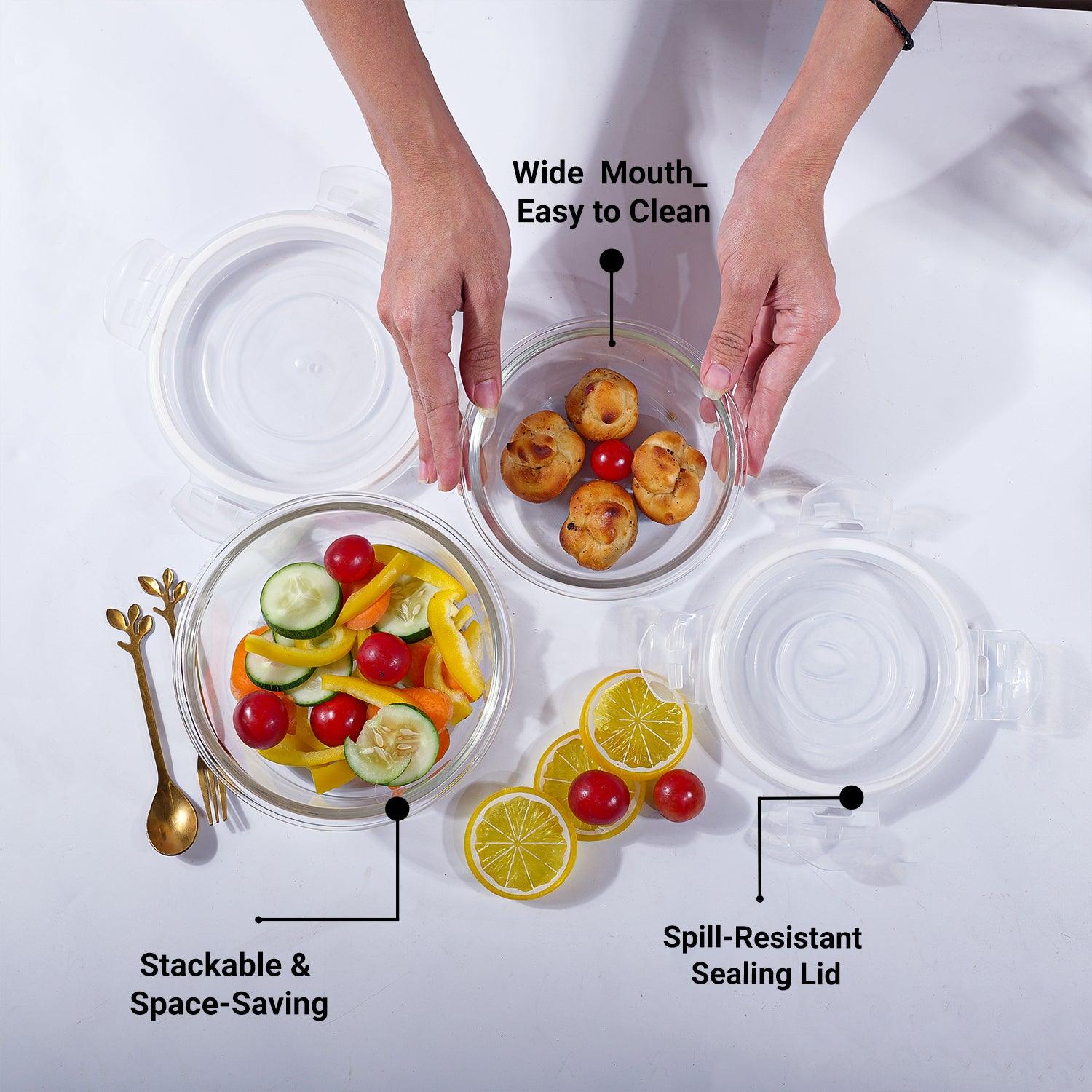 Borosilicate Food Containers (Pack of 2 - 400ml & 620ml)