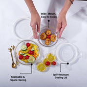 Borosilicate Food Containers (Pack of 2 - 400ml & 620ml)