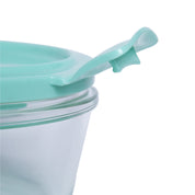 Borosilicate Food Containers (Pack of 2 - 410ml & 570ml) Green Lid