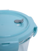 Borosilicate Food Containers (Pack of 2 - 410ml & 570ml) Blue Lid