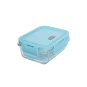 Borosilicate Food Containers (Pack of 2 - 330ml) Blue Lid