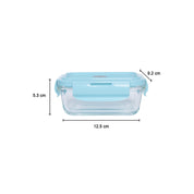 Borosilicate Food Containers (Pack of 2 - 330ml) Blue Lid