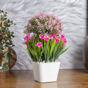 Pink Artificial Flower Pot For Home Decor