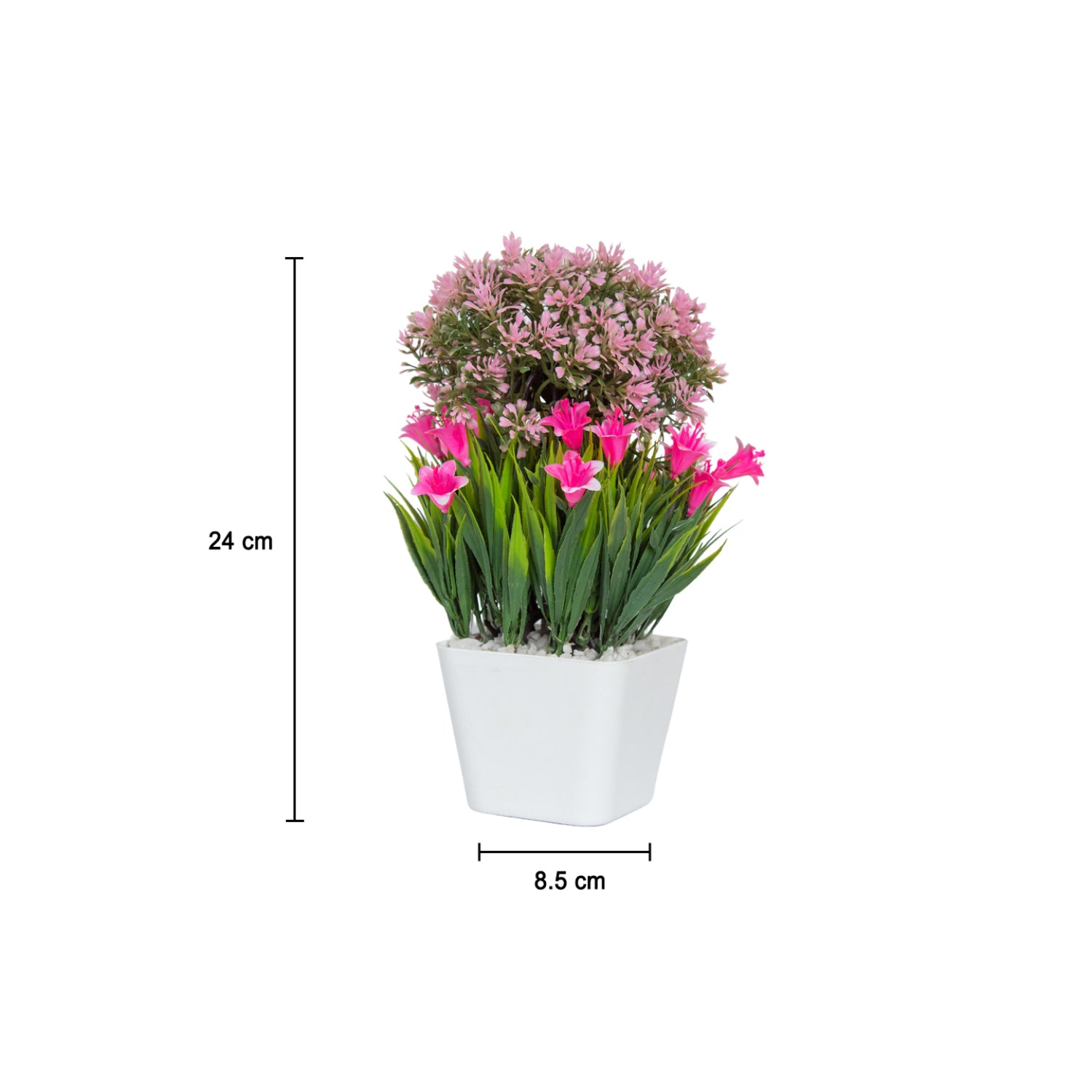 Pink Artificial Flower Pot For Home Decor