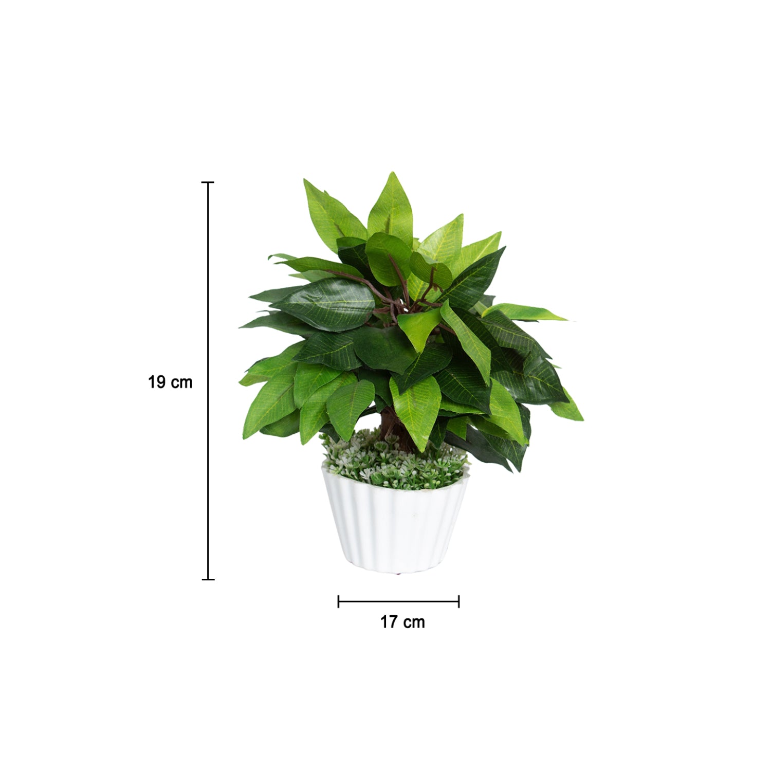 Ciliated Leaves Artificial Flower Vase For Home Décor