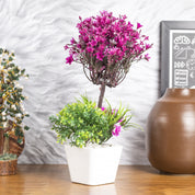 Burgundy Faux Flower Vase For Home Décor