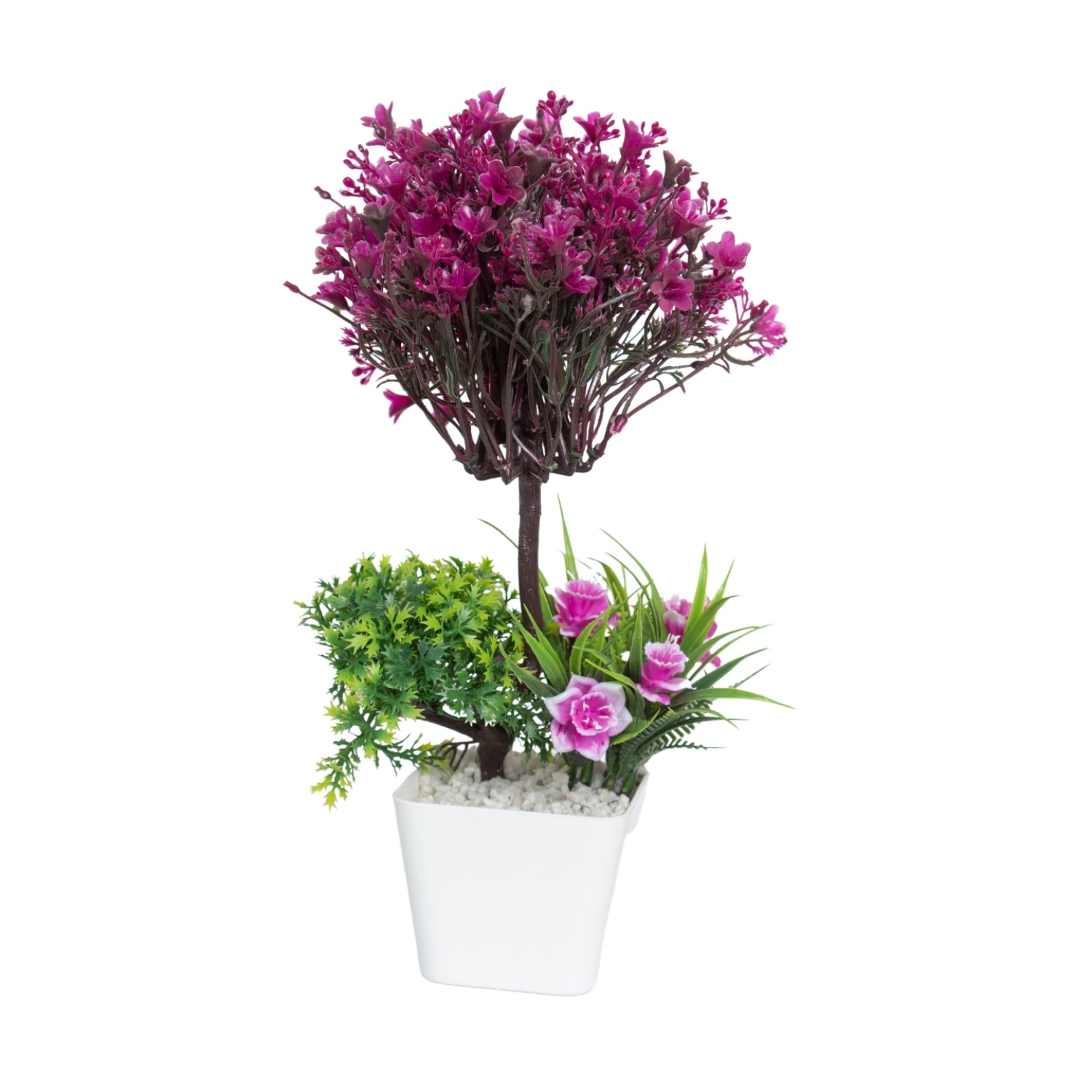 Burgundy Faux Flower Vase For Home Décor