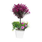 Burgundy Faux Flower Vase For Home Décor