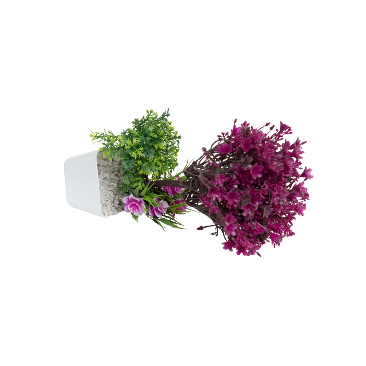 Burgundy Faux Flower Vase For Home Décor