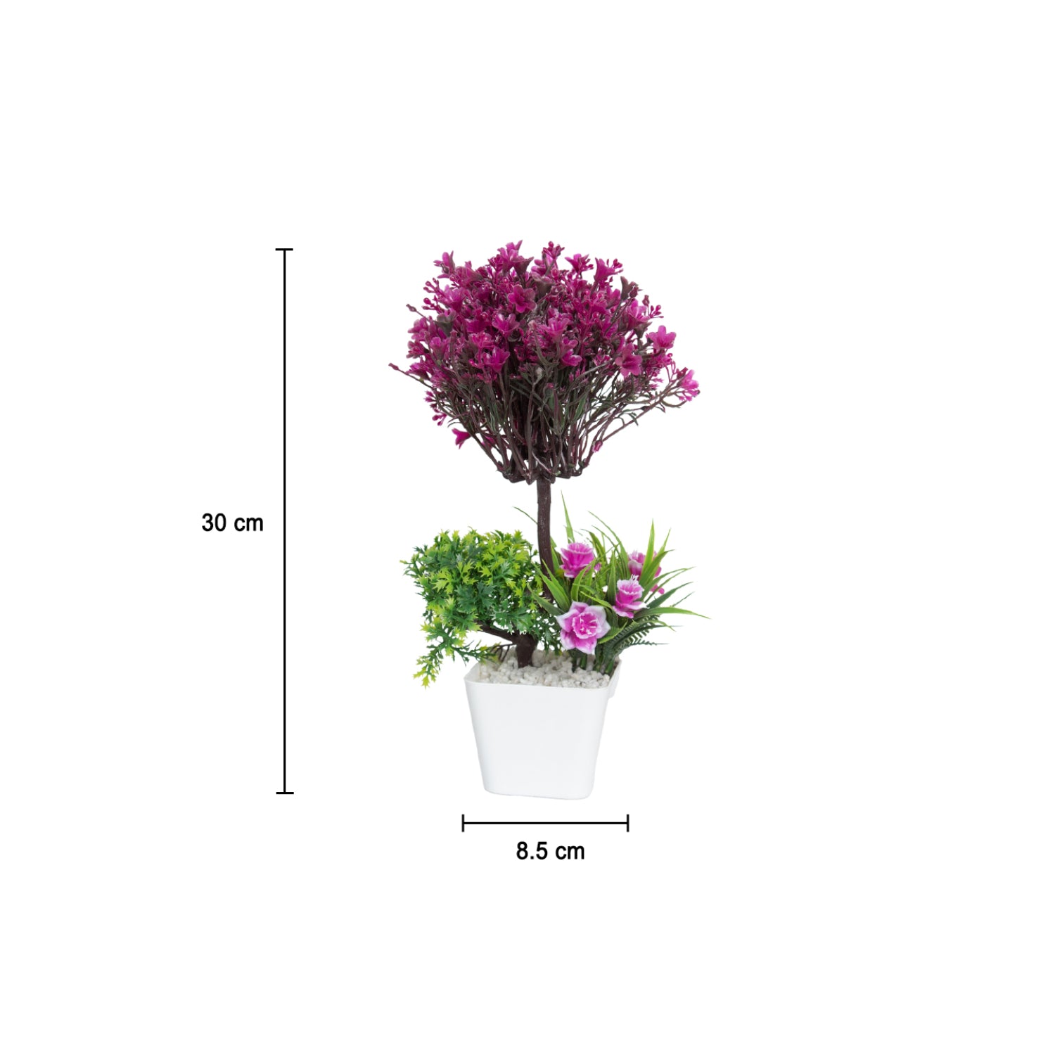 Burgundy Faux Flower Vase For Home Décor