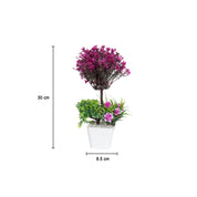 Burgundy Faux Flower Vase For Home Décor