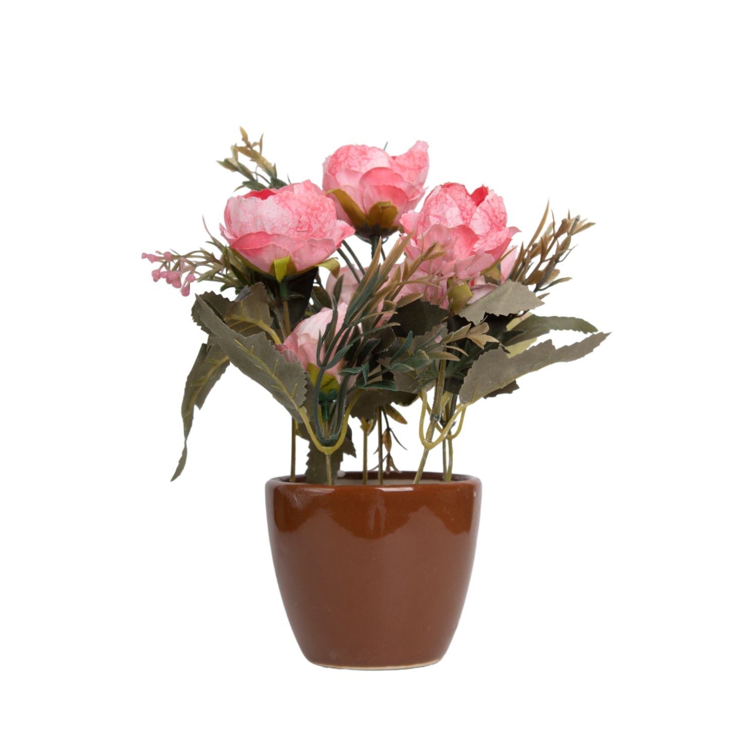 Baby Pink Roses Artificial Flower Vase For Home Decor