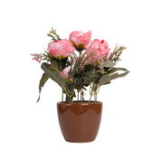 Baby Pink Roses Artificial Flower Vase For Home Decor