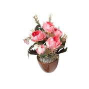 Baby Pink Roses Artificial Flower Vase For Home Decor
