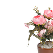 Baby Pink Roses Artificial Flower Vase For Home Decor