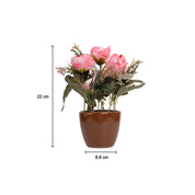 Baby Pink Roses Artificial Flower Vase For Home Decor