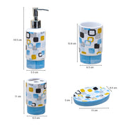 Bathroom Set of 4 - Multiple Square Print