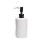 White Ceramic Bathroom Set - Matte, Geometric Pattern
