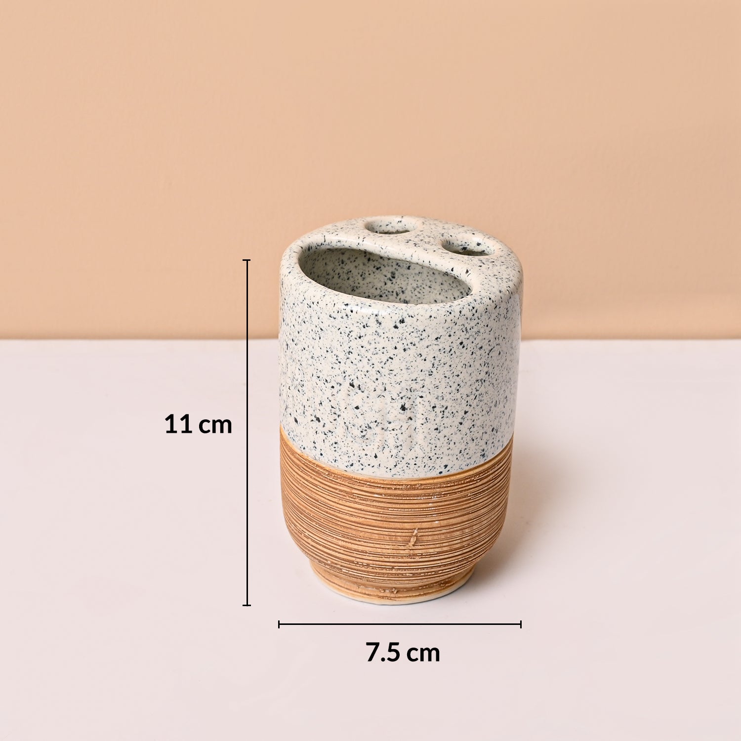 White & Grey Ceramic Bathroom Set - Matte, Stone Finish