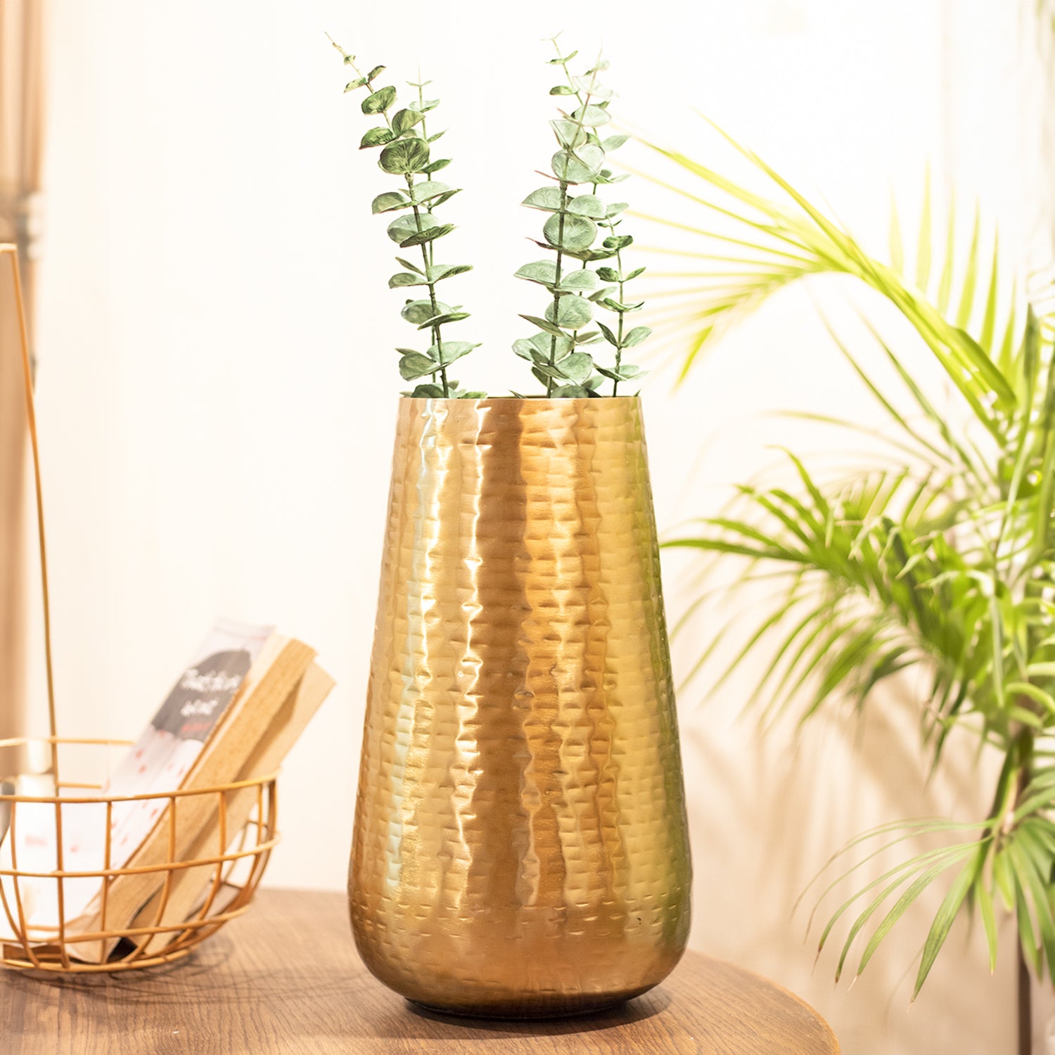 VON CASA Gold Cylindrical Flower Vase