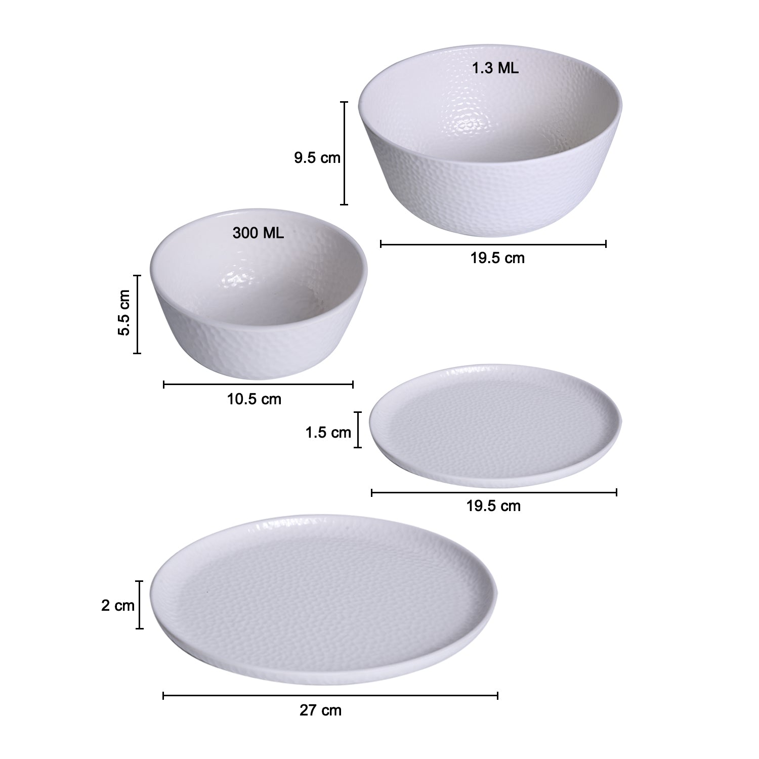 White Dinner Sets - 20 Pcs