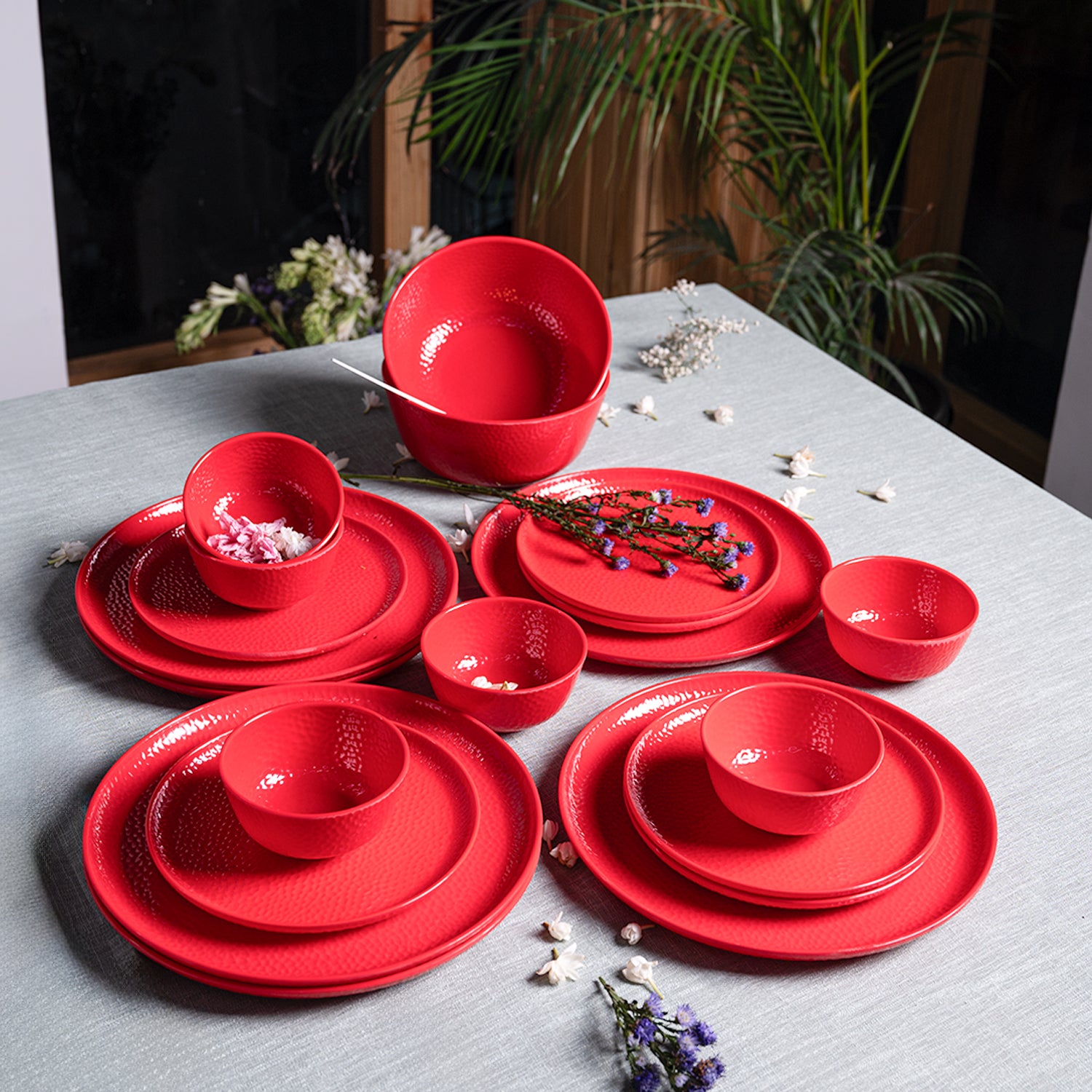Red Dinner Sets - 20 Pcs