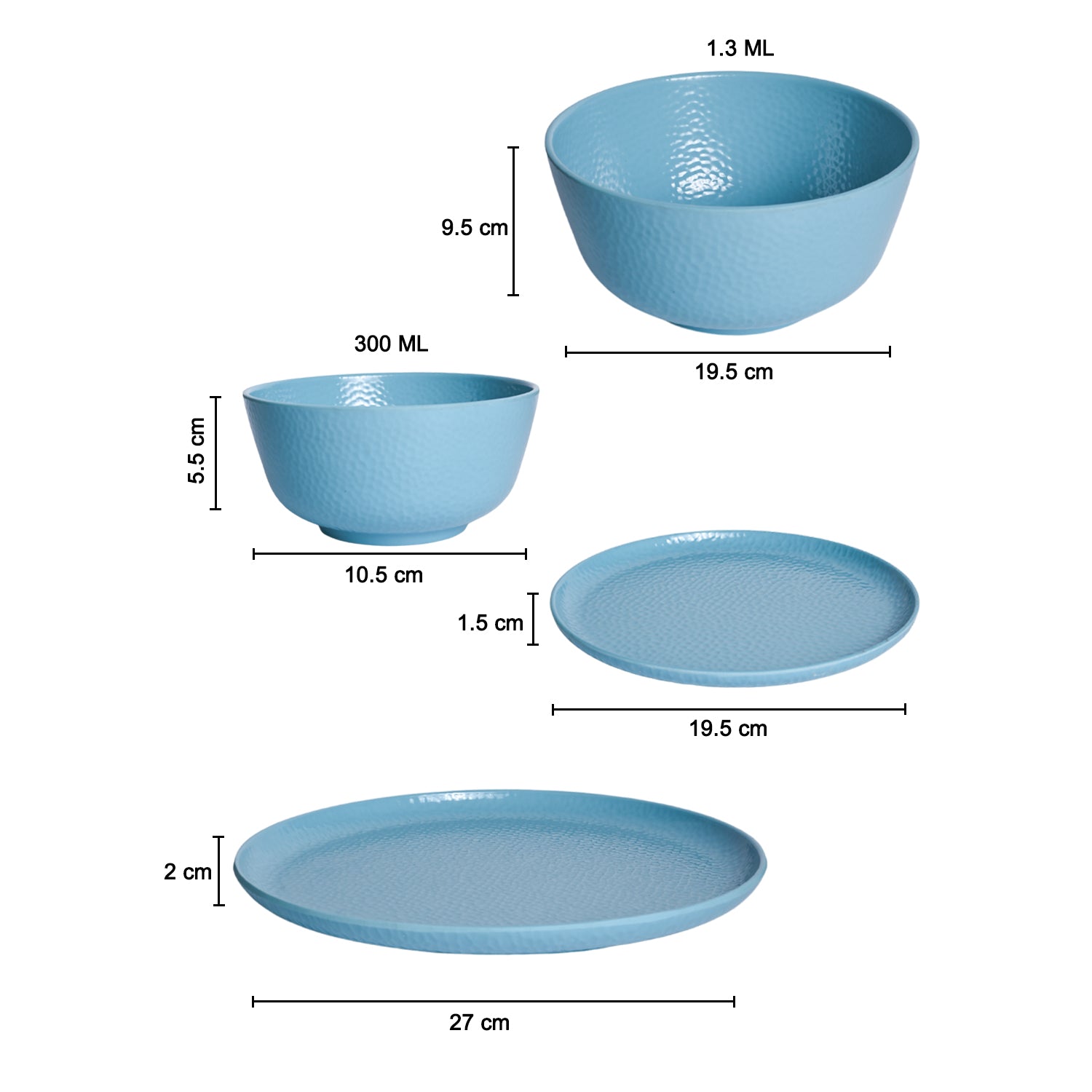 Turquoise Dinner Sets - 20 Pcs