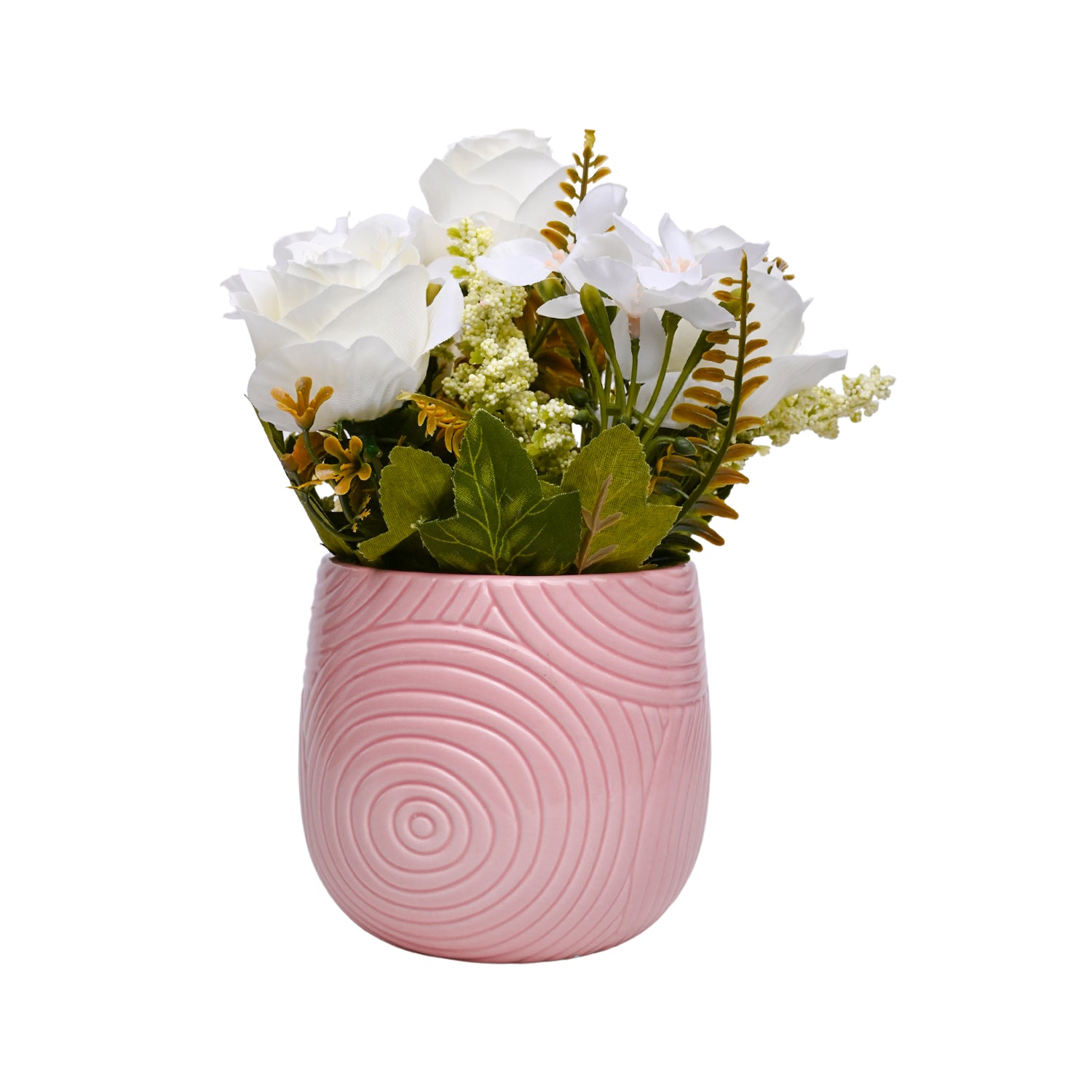 Pink Roses With Brown Pot