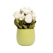 Pink Roses With Green Pot