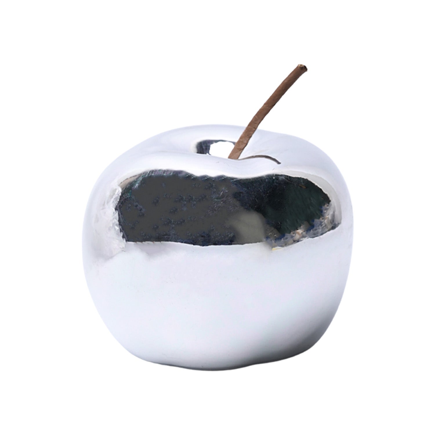 Decorative Ceramic Silver Apple With Leaf