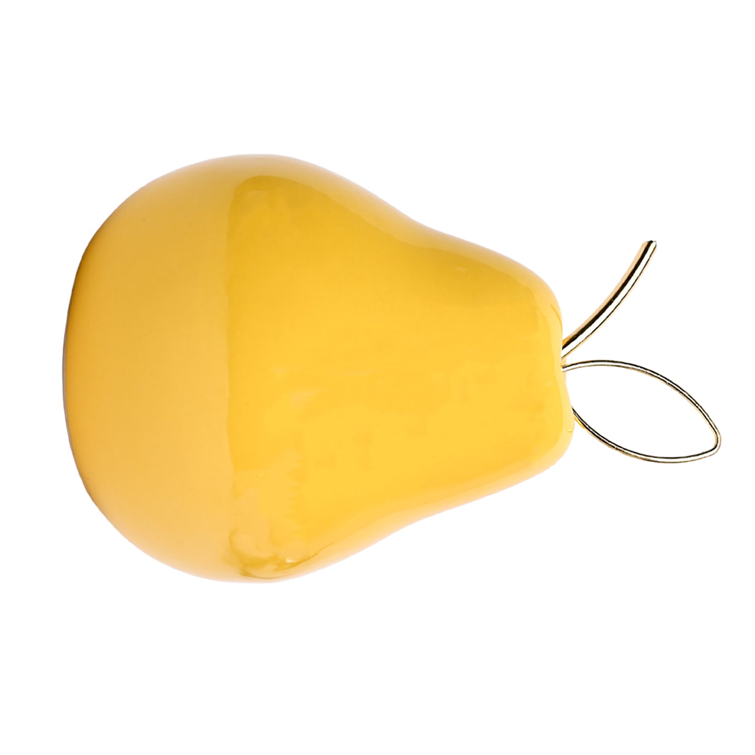Decorative Ceramic Yellow Pear With Leaf