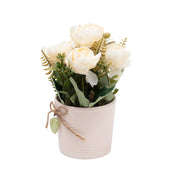 Rose Fake Flowers With Light Pink Pot