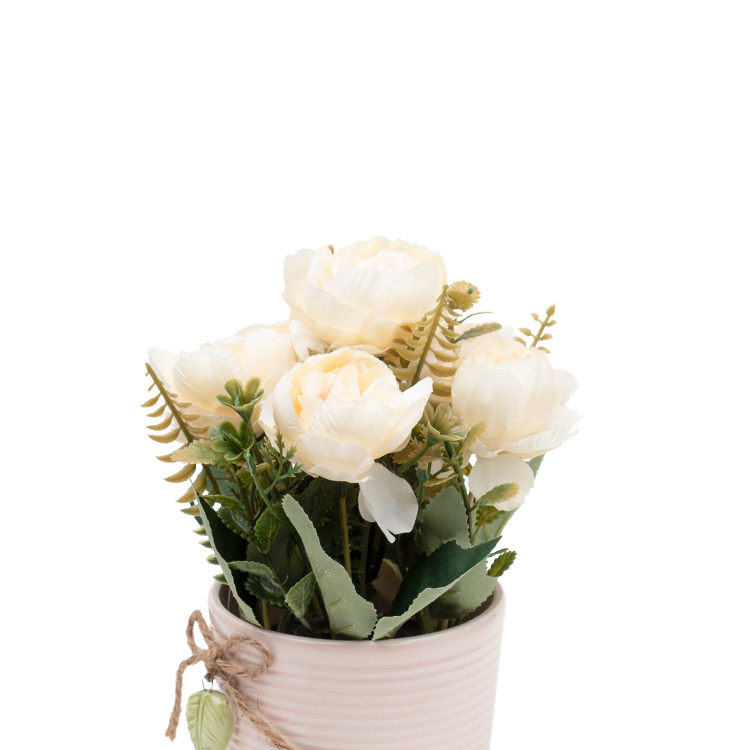 Rose Fake Flowers With Light Pink Pot