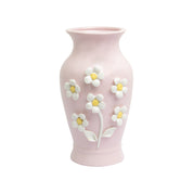 Pear Shape Pink Ceramic Vase with Lily Flowers