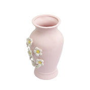 Pear Shape Pink Ceramic Vase with Lily Flowers