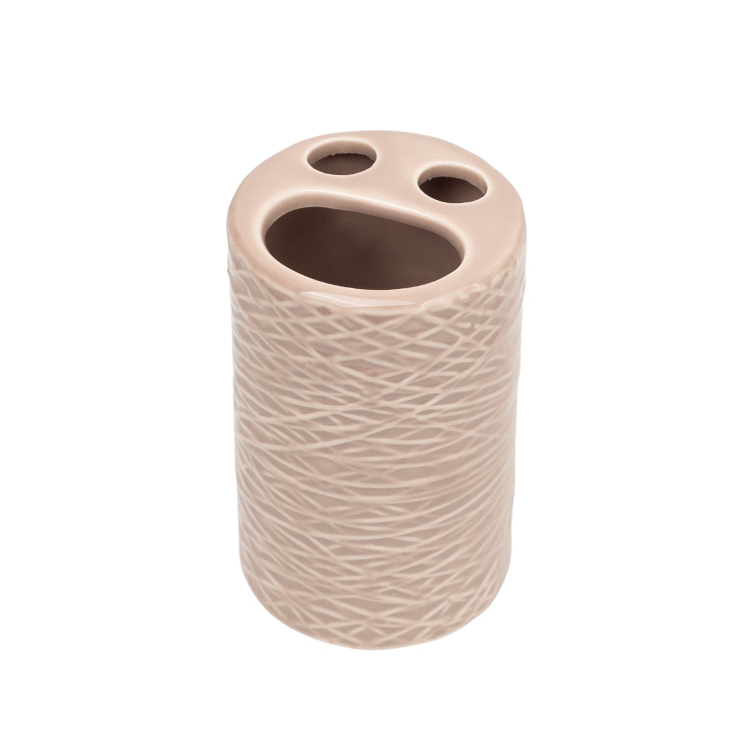 Ceramic Bathroom Set Of 4 - Geometric Finish, Matte