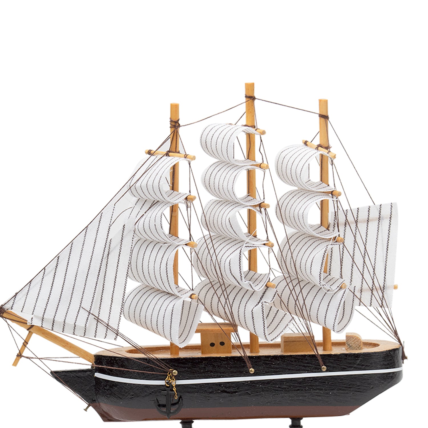 Sailing Boat Decorative Showpiece - Black